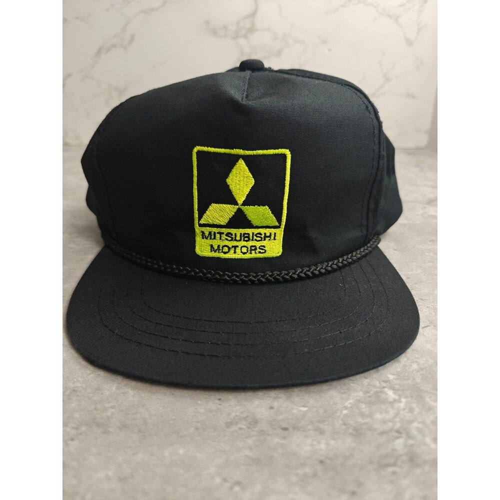 Vintage Mitsubishi Motors Hat Cap Snapback JDM Rope Yupoong Hat Co Embroidered